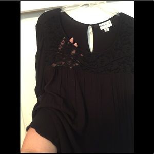 Black top with lace inset
